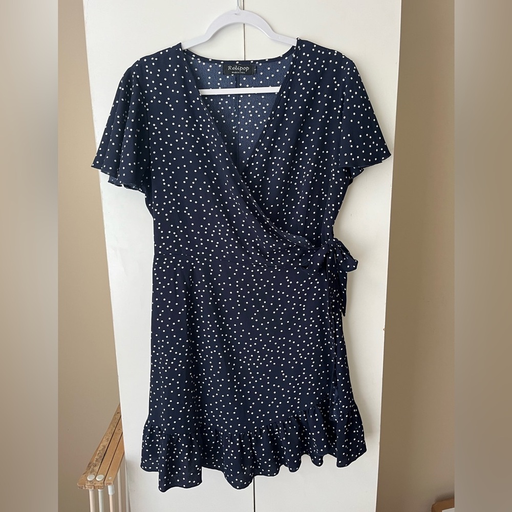 Polka dot above the knee dress